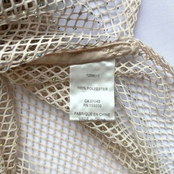 NWT HOUSE OF HARLOW CREAM SLEEVELESS MESH CRYSTAL RHINESTONE PARTY DRESS - XS - Picture 15 of 16